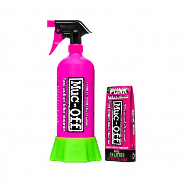 Muc-Off Onderhoudsproducten Motorreiniger P.Powder 4p+fles 1 Muc-Off Onderhoudsproducten Motorreiniger P.Powder 4p+fles